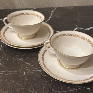 Set of 2 Franciscan Arcadia Gold Tea Cup & Saucer Fine China CA